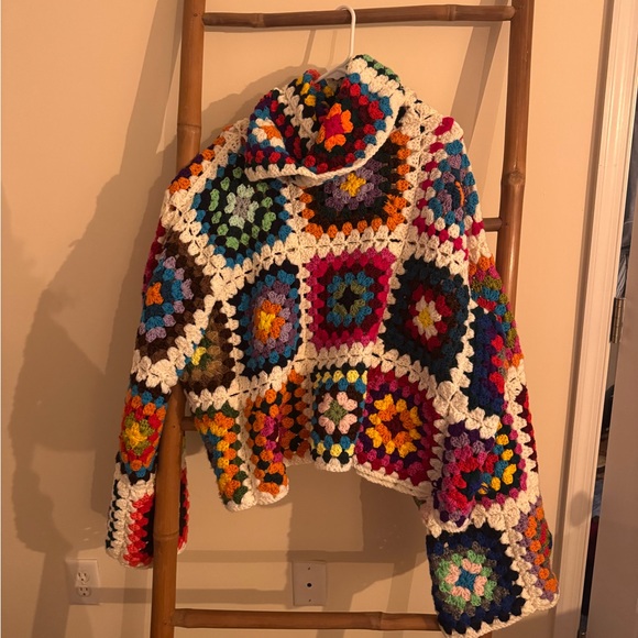 Sweaters - Hand knit Granny Square Sweater